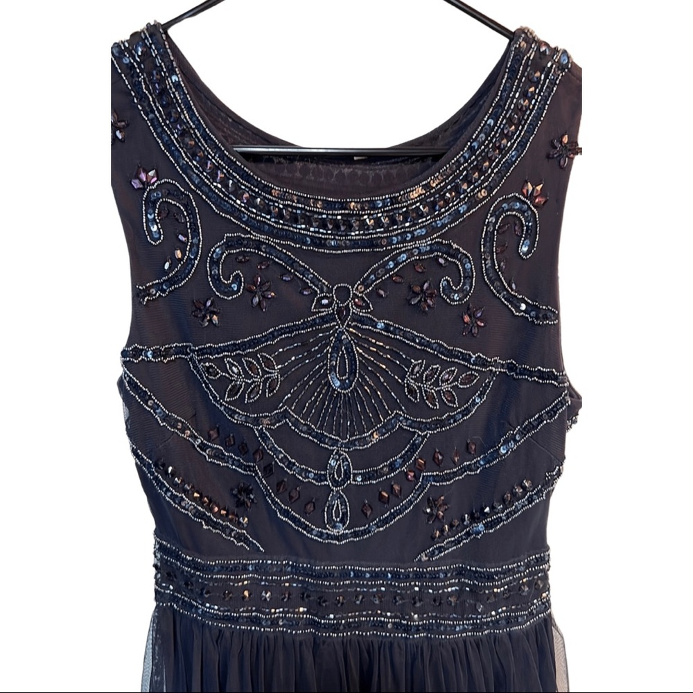 Beaded Navy Cocktail Dress Size Small